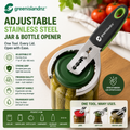 greenislandnz™ Adjustable Stainless Steel Jar & Bottle Opener