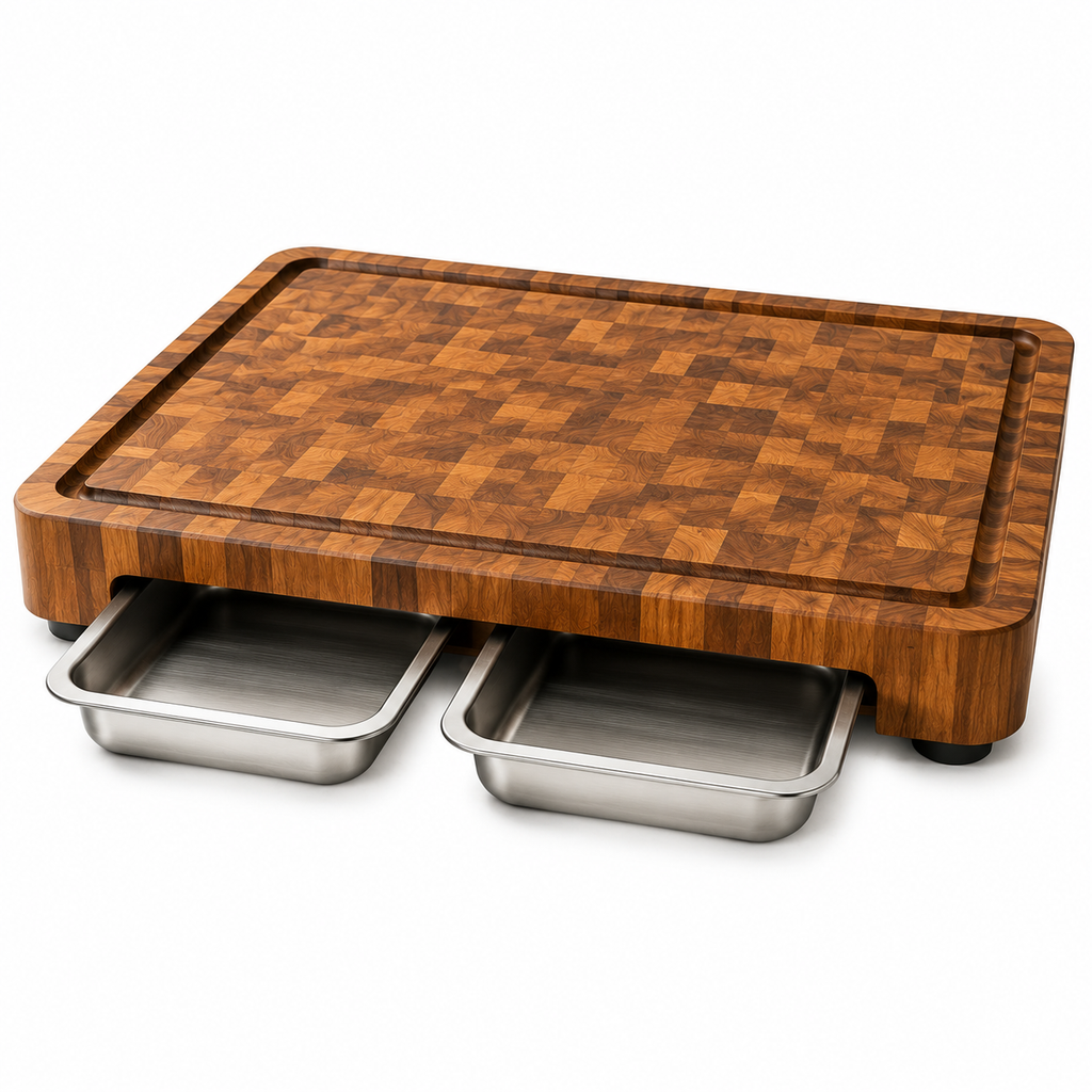 greenislandnz™ Premium Acacia End-Grain Butcher Block Cutting Station